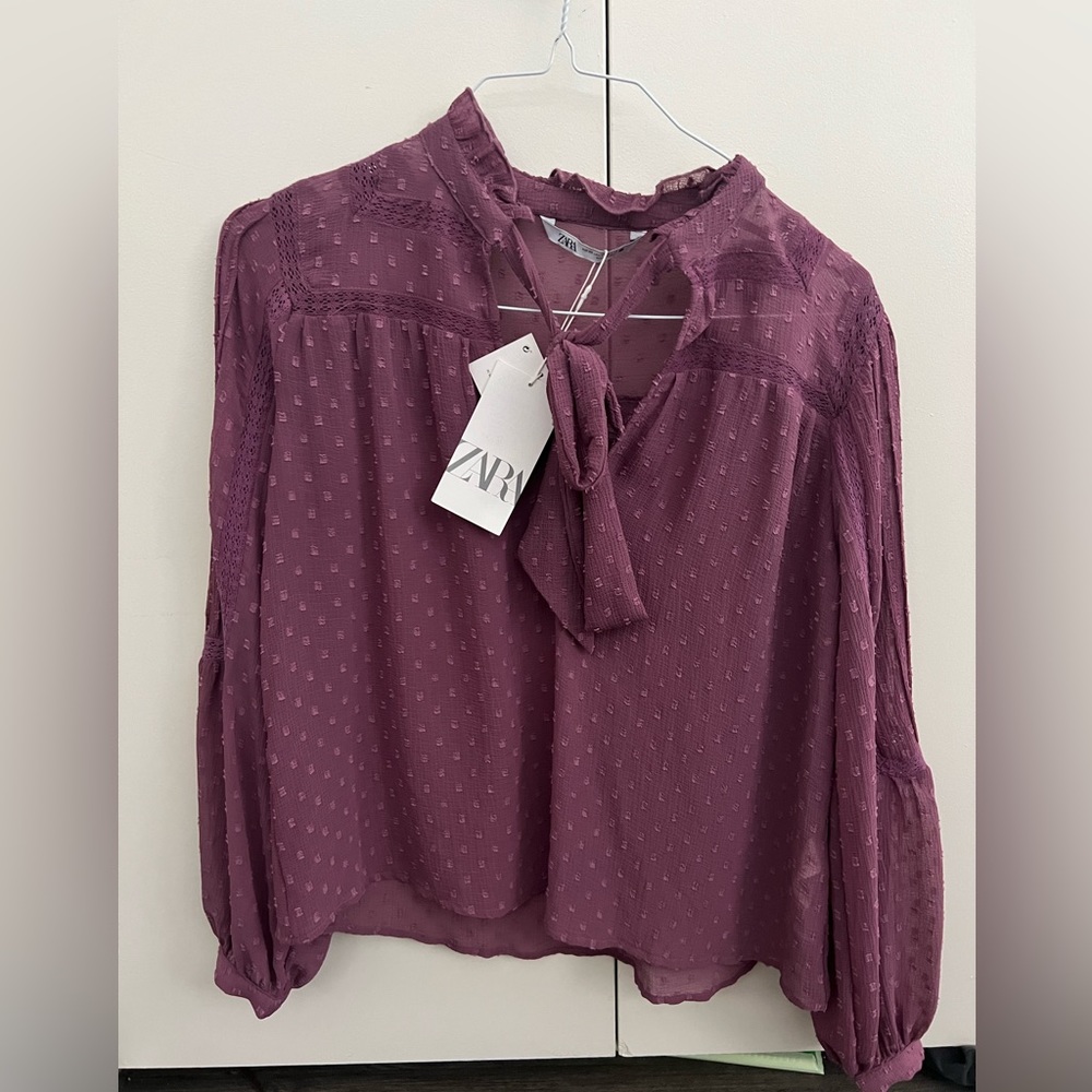 Zara NWT XS Purple Blouse